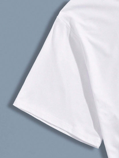 Manfinity Homme Men'S round Neck T-Shirt with Slogan Print