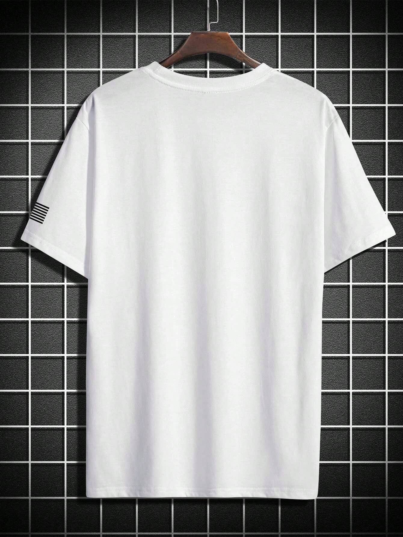 Manfinity Homme Men'S round Neck T-Shirt with Slogan Print