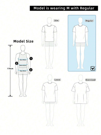 Manfinity Homme Men'S round Neck T-Shirt with Slogan Print